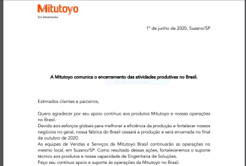 Mitutoyo encerra a produção no Brasil
